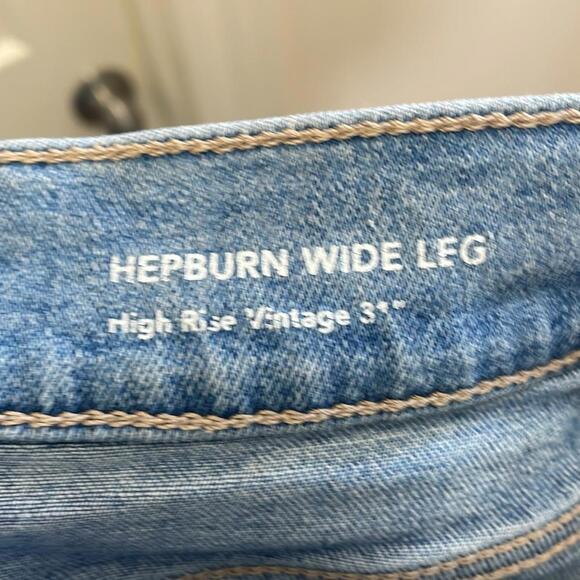 DL1961 - Hepburn Wide Leg High Rise Flare Denim Jeans - Blue - 26 - Picture 11 of 15